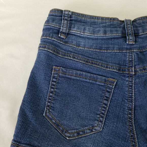 Blue Spice Denim Shorts Juniors 3 Blue Jean Low Rise Triple Button Medium Wash - Picture 11 of 12